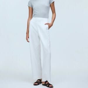 NWT Madewell Pull-On Straight Crop Pant White Size 8